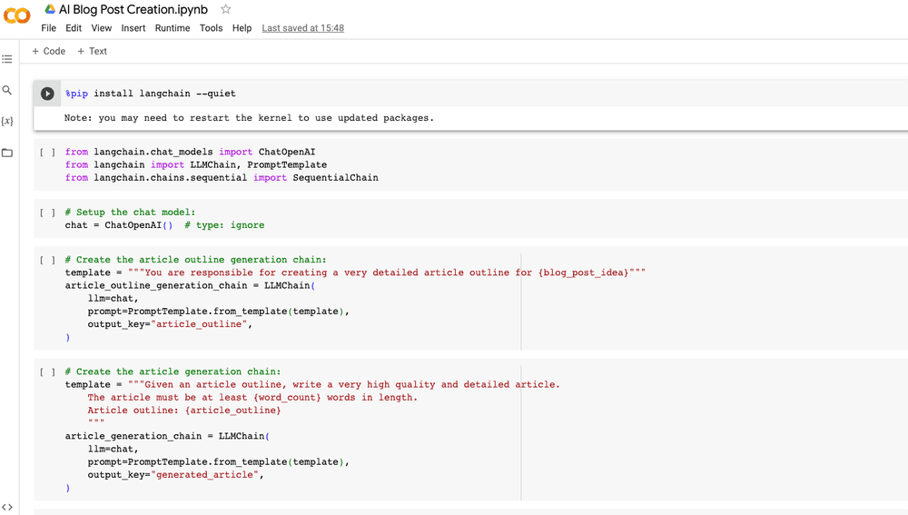 AI Blog Post Creation – Sequential Chains | Vexpower
